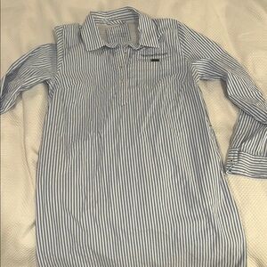 Vineyard Vines Blue Button Down Shirt with Pinstripes